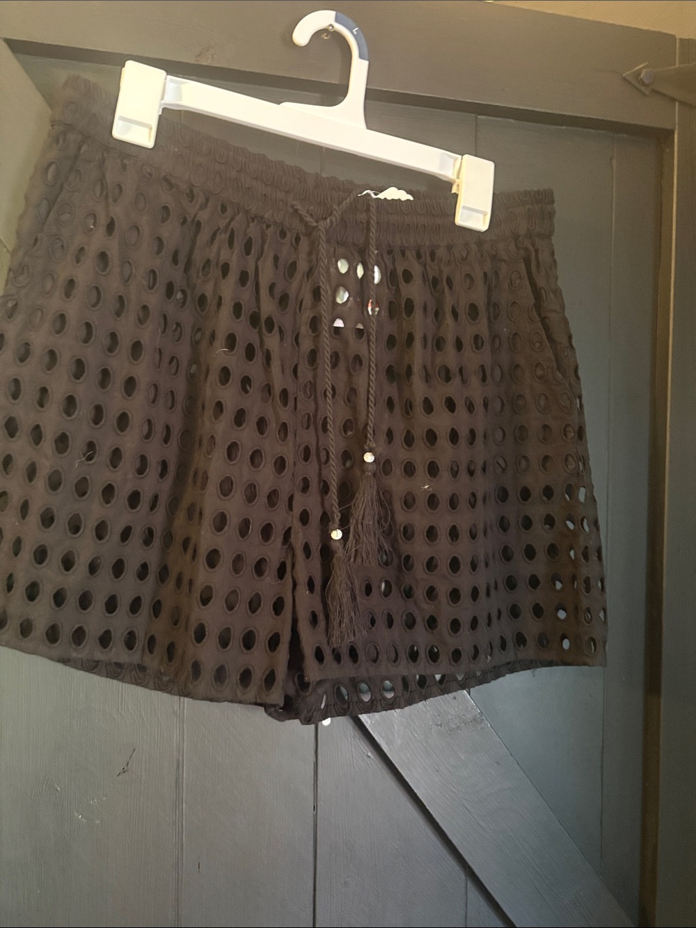 Dotti Black Eyelet Swim Coverup Shorts